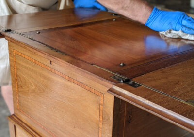 French Polished Tea Caddy Table