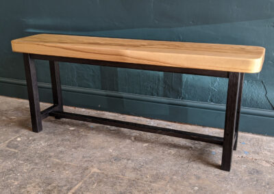 Ebonised Oak And Ash Bedroom Bench And Towel Ladder
